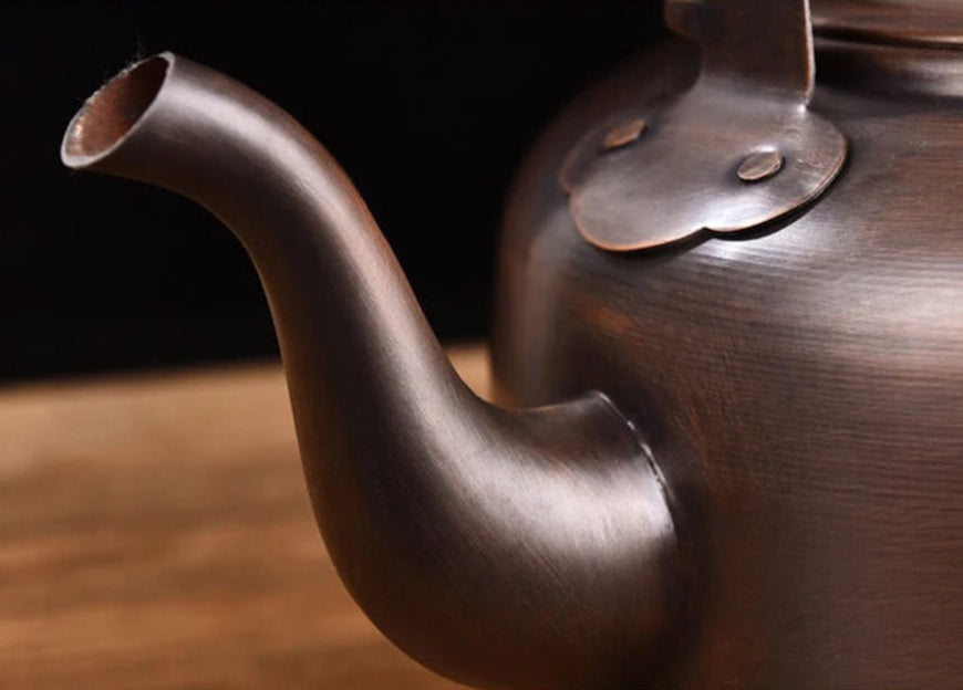 Théière en cuivre martelé induction faite à la main 3L Ma Théière