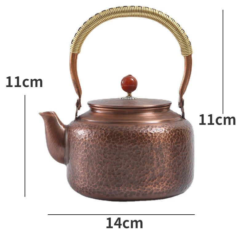 Théière en cuivre martelé traditionnelle 1.2 - 1.4L 1 Ma Théière