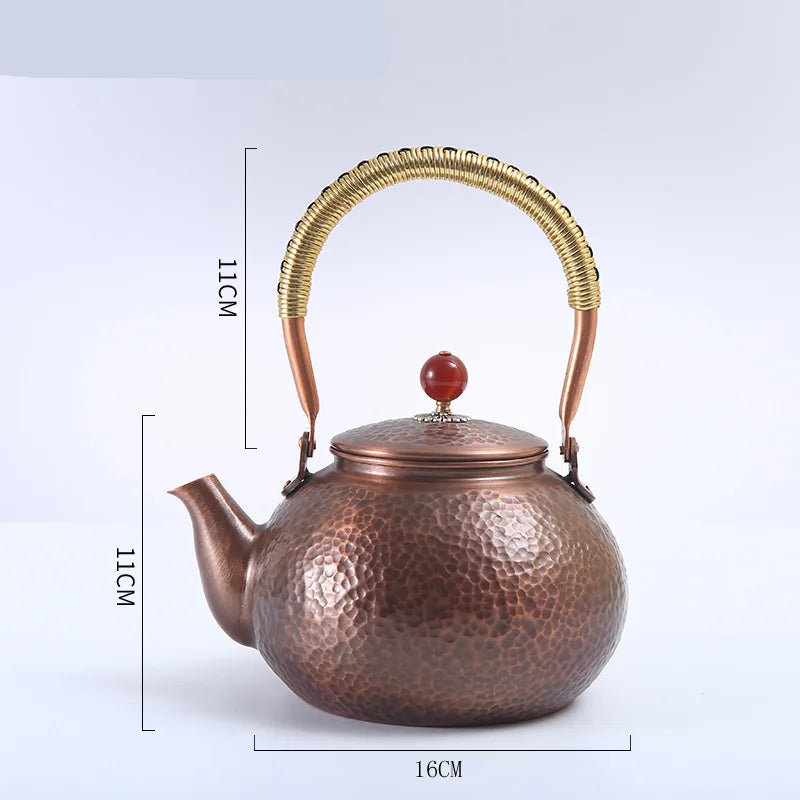 Théière en cuivre martelé traditionnelle 1.2 - 1.4L 2 Ma Théière