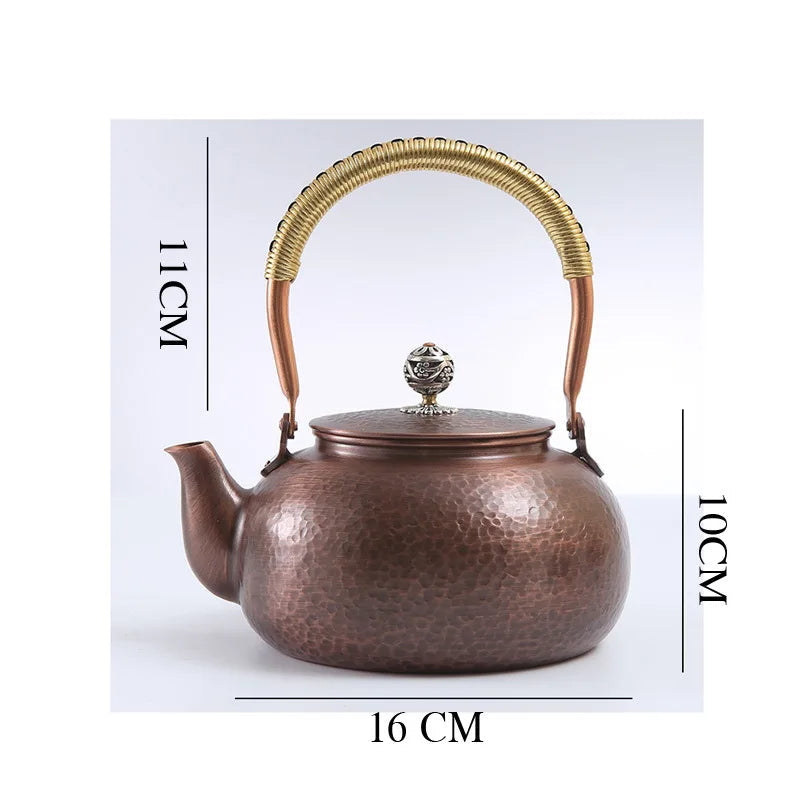 Théière en cuivre martelé traditionnelle 1.2 - 1.4L 6 Ma Théière
