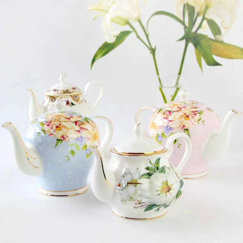 Théière en porcelaine anglaise avec filtre blanche - 900ML 02 Ma Théière