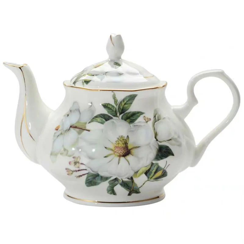 Théière en porcelaine anglaise avec filtre blanche - 900ML 02 Ma Théière