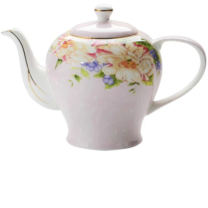 Théière en porcelaine anglaise avec filtre fleurs - 1.4L Ma Théière