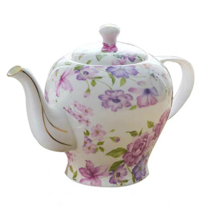 Théière en porcelaine anglaise avec filtre violettes - 1.4L 05 Ma Théière