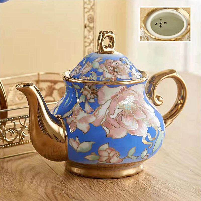 Théière en porcelaine anglaise deluxe Bleu Ma Théière