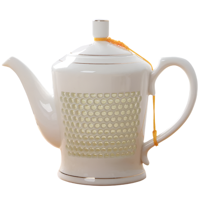 Théière en porcelaine chinoise nid d'abeilles Deluxe - 660ml