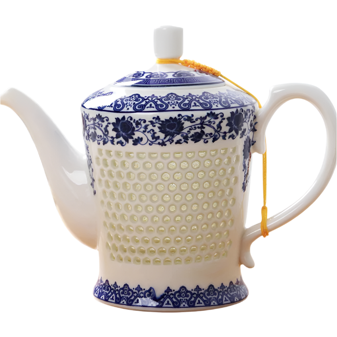Théière en porcelaine chinoise nid d'abeilles Deluxe - 660ml