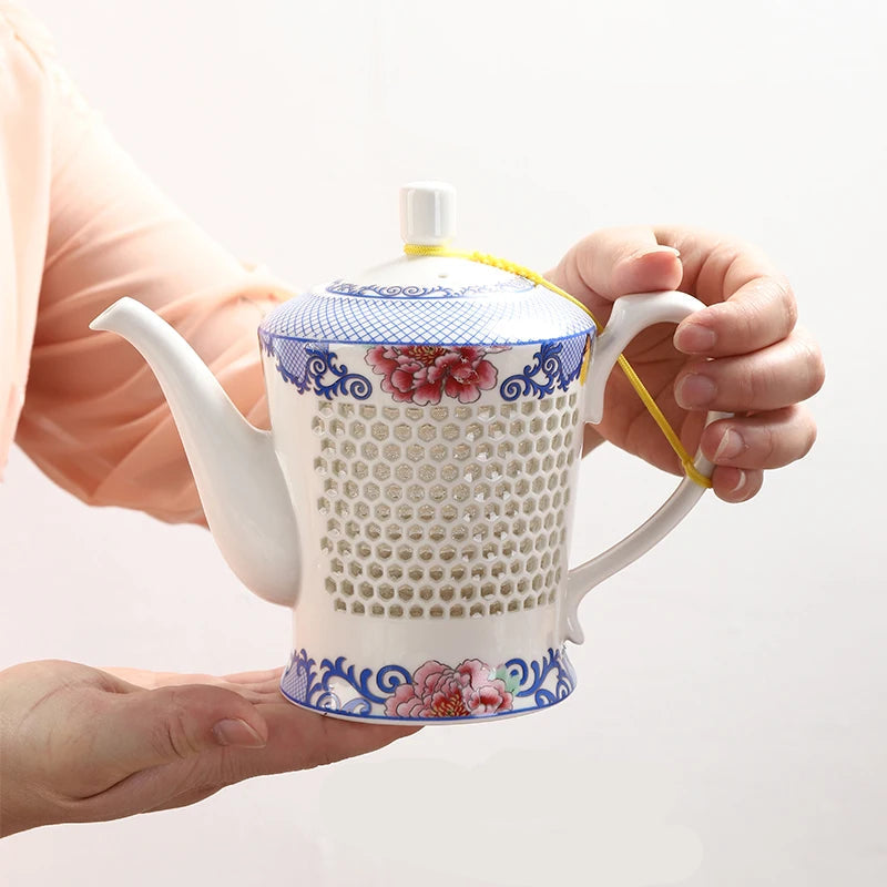 Théière en porcelaine chinoise nid d'abeilles Deluxe - 660ml rouge Ma Théière