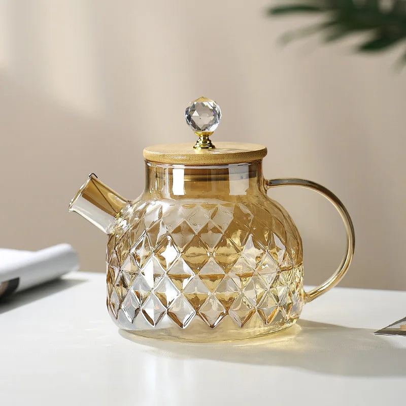 Théière en verre avec couvercle en bambou 1L Ma Théière