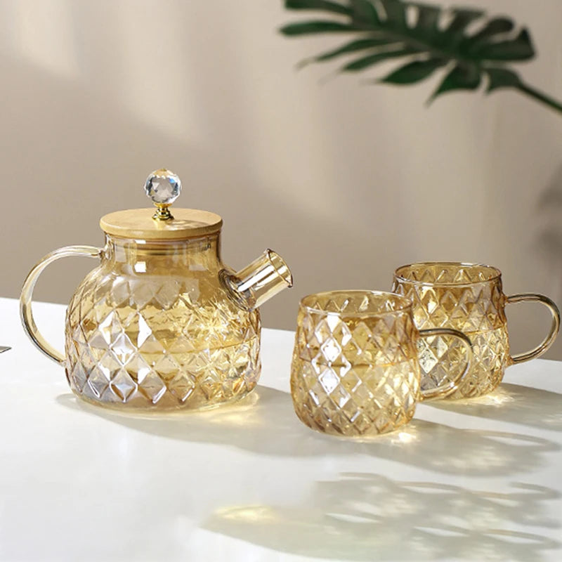 Théière en verre avec couvercle en bambou Ma Théière