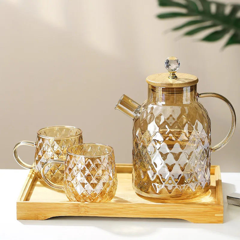 Théière en verre avec couvercle en bambou Ma Théière