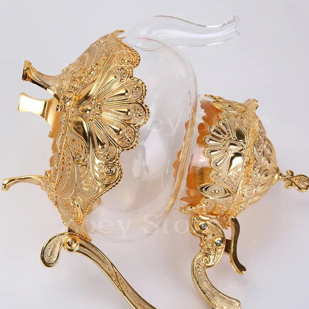 Théière en verre marocaine avec ornement doré deluxe Ma Théière