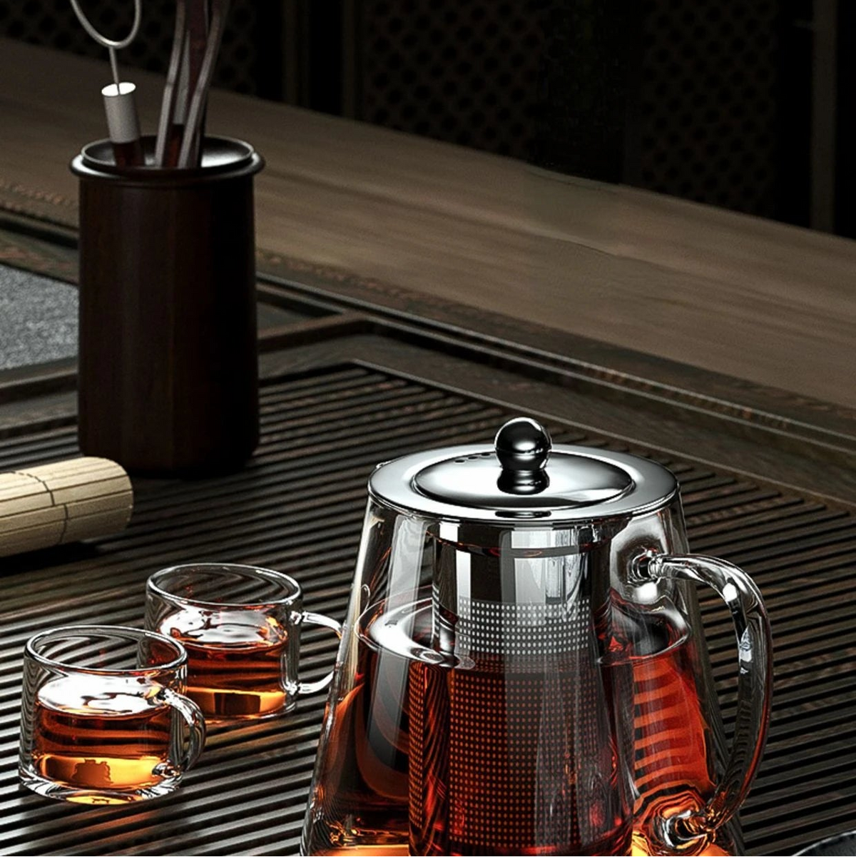 Théière en verre transparent avec filtre Ma Théière