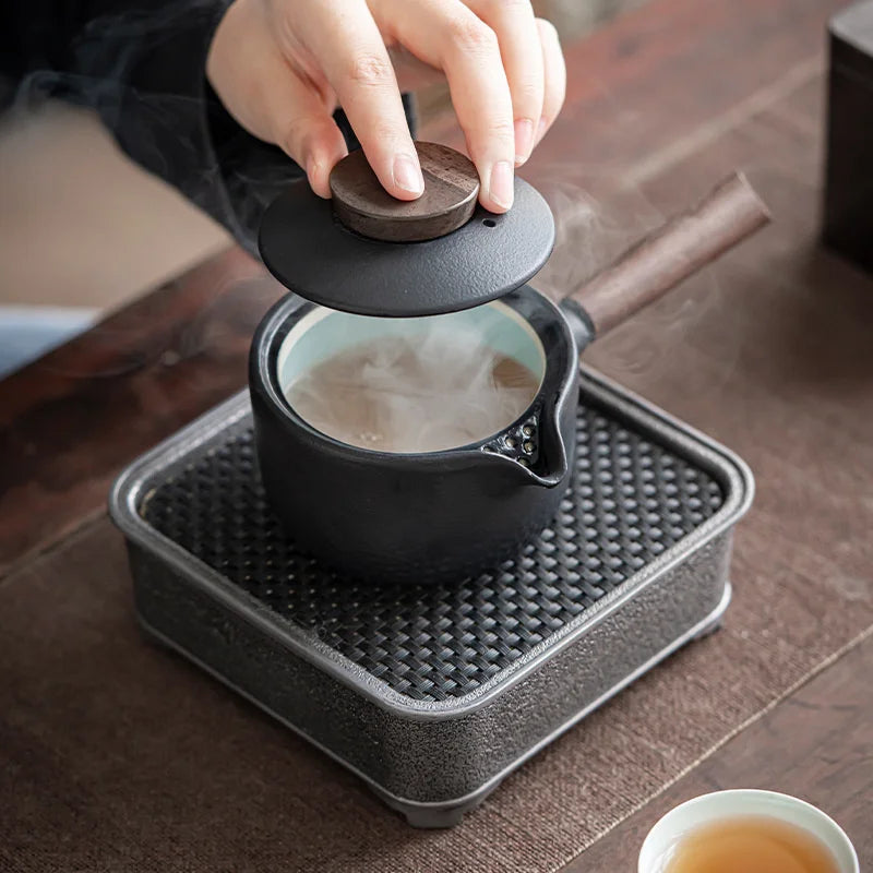 Théière japonaise en céramique poignée latérale noire - 225ml Ma Théière