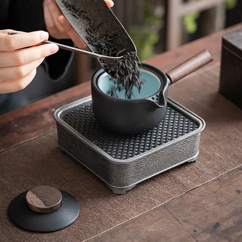 Théière japonaise en céramique poignée latérale noire - 225ml Ma Théière