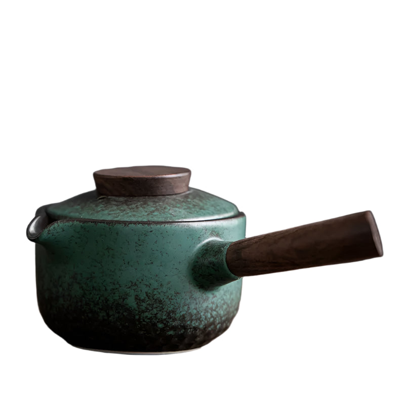 Théière japonaise en céramique poignée latérale verte - 225ml Ma Théière