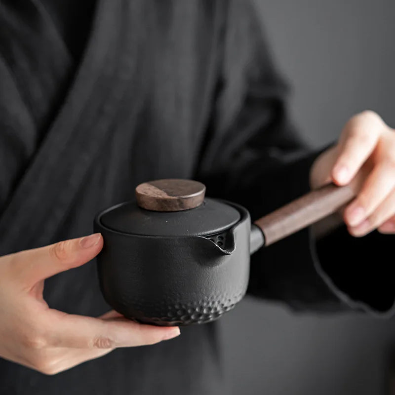 Théière japonaise en céramique poignée latérale verte - 225ml Ma Théière