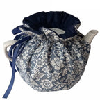 Couvre théière isolant noué style floral bleu et blanc Ma Théière
