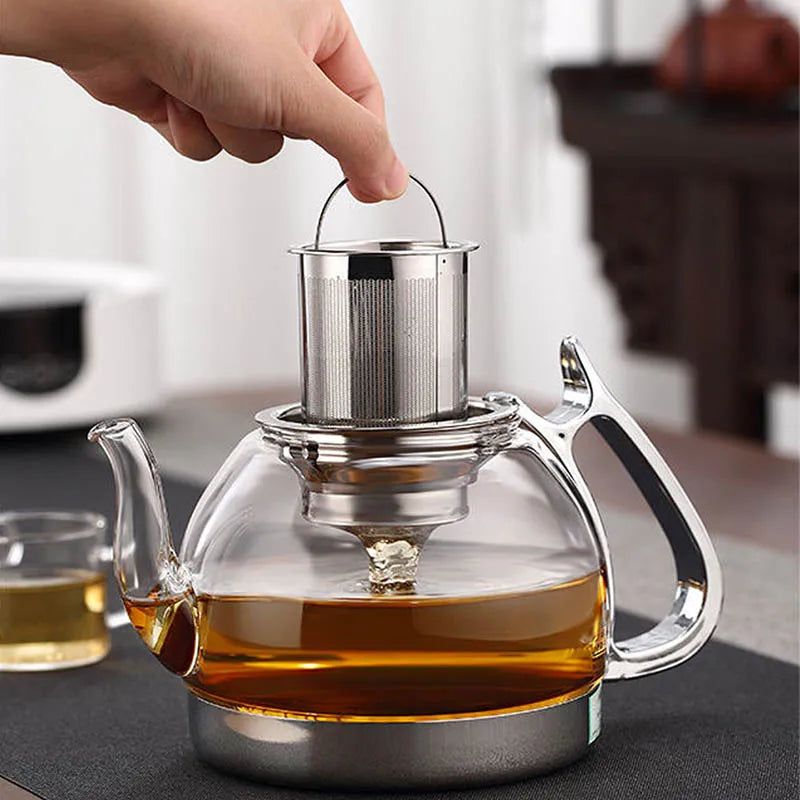 Ensemble théière en verre à induction et 2 tasses en verre Ma Théière