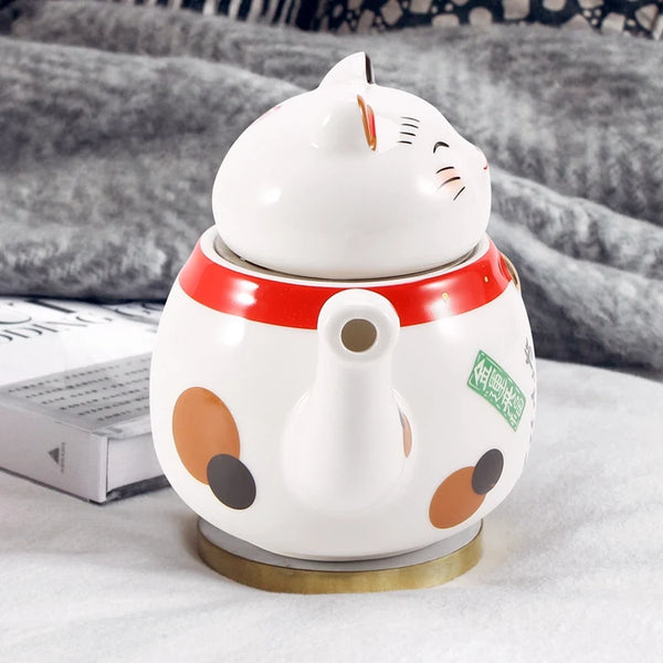 Ensemble théière japonaise en céramique et tasse chat - 300ml Ma Théière