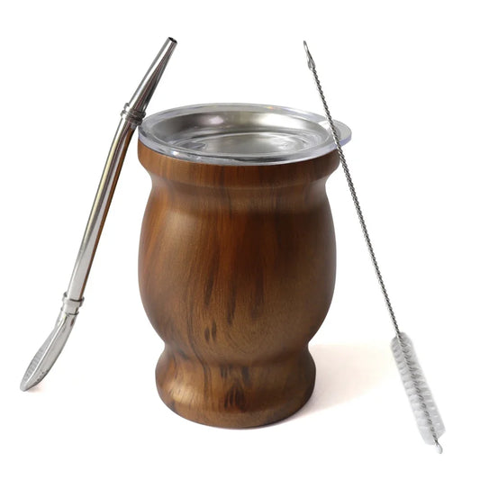 Kit calebasse maté en métal isotherme bois et bombilla Ma Théière