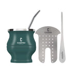 Kit calebasse maté en métal isotherme + bombilla maté + séparateur Vert Ma Théière