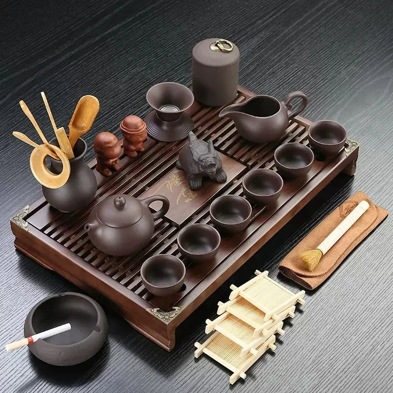 Service à thé en céramique chinois 26 pièces Ma Théière