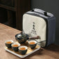 Service à thé en céramique chinoise avec sac Ma Théière