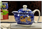 Service à thé en porcelaine théière + 6 tasses dragon jaune Ma Théière