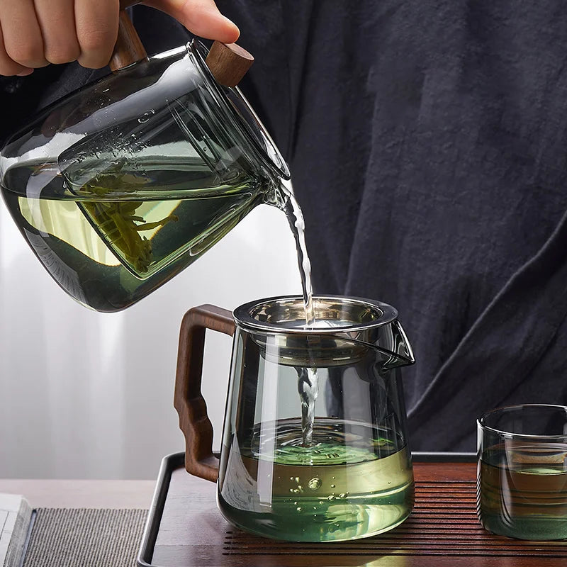 Service à thé en verre avec filtre + 2 tasses Ma Théière