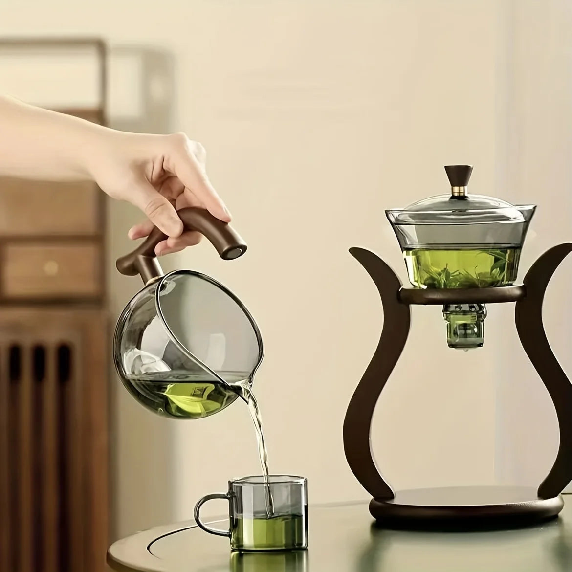 Service à thé en verre goutte à goutte + 6 tasses Ma Théière