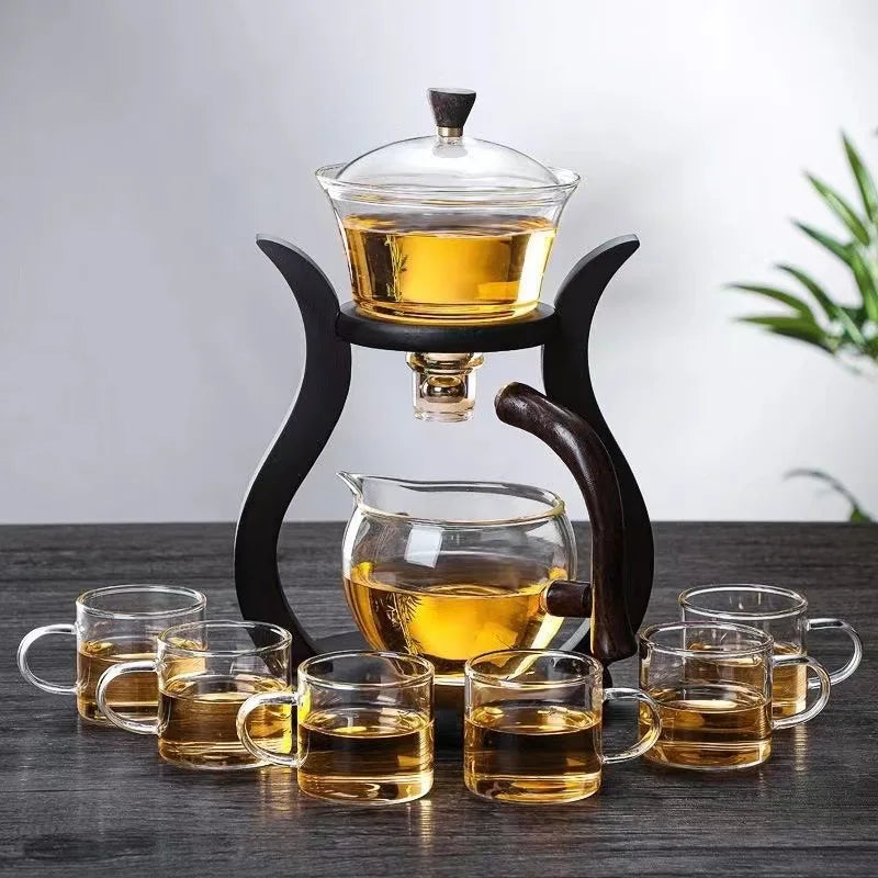 Service à thé en verre goutte à goutte + 6 tasses Ma Théière