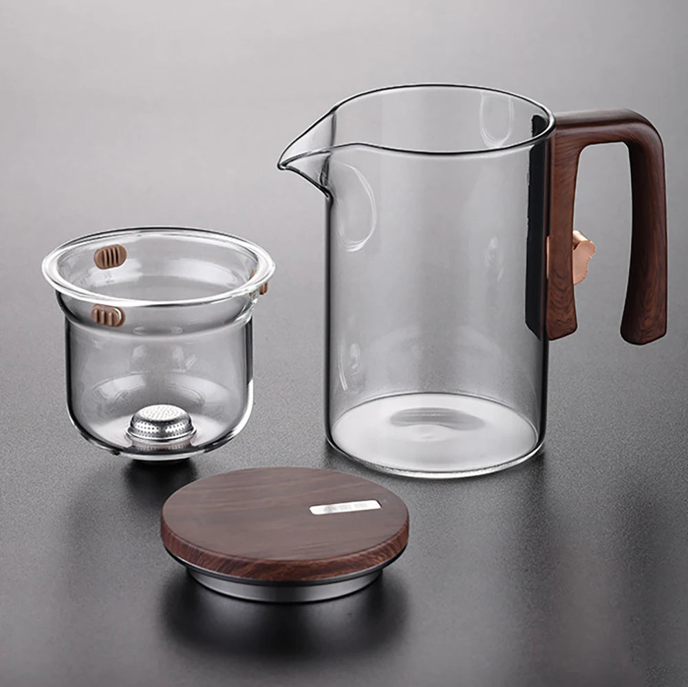 Service à thé en verre interrupteur magnétique + 4 tasses Ma Théière