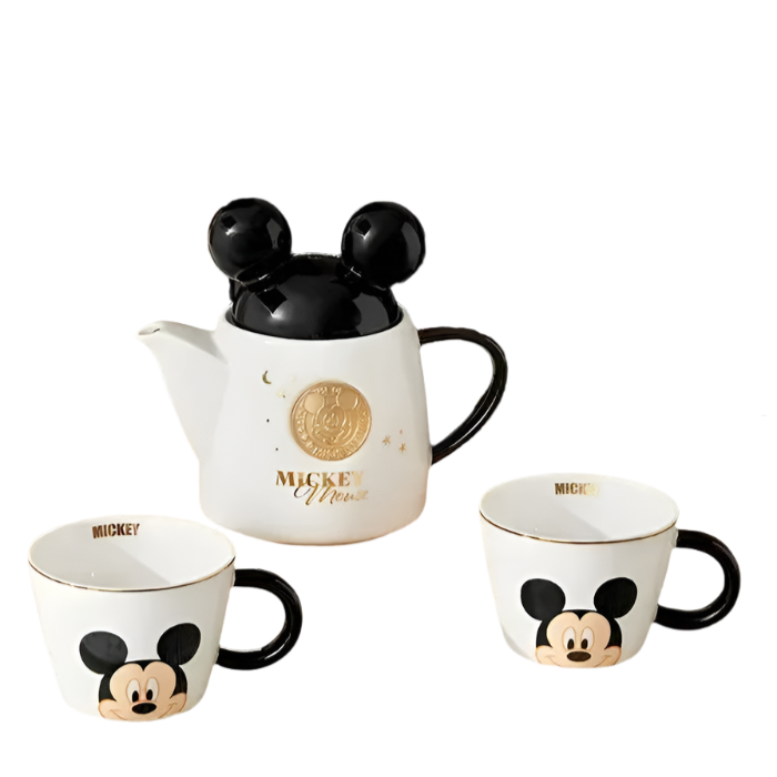 Service à thé tasses et théière céramique Disney Mickey Mouse