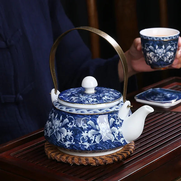 Service à thé théière en porcelaine chinoise 6 tasses - 620ml Ma Théière