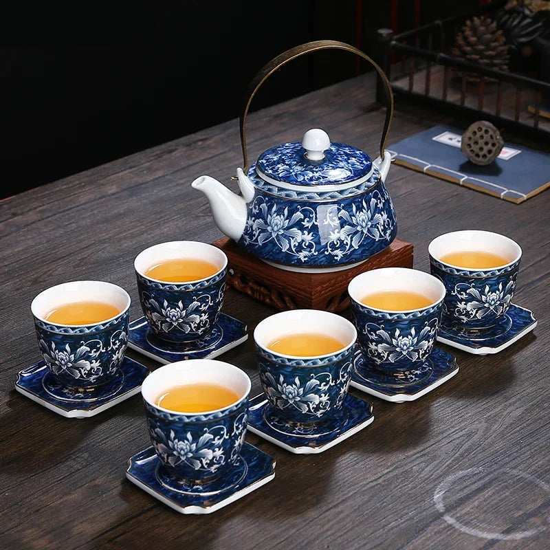 Service à thé théière en porcelaine chinoise 6 tasses - 620ml Ma Théière