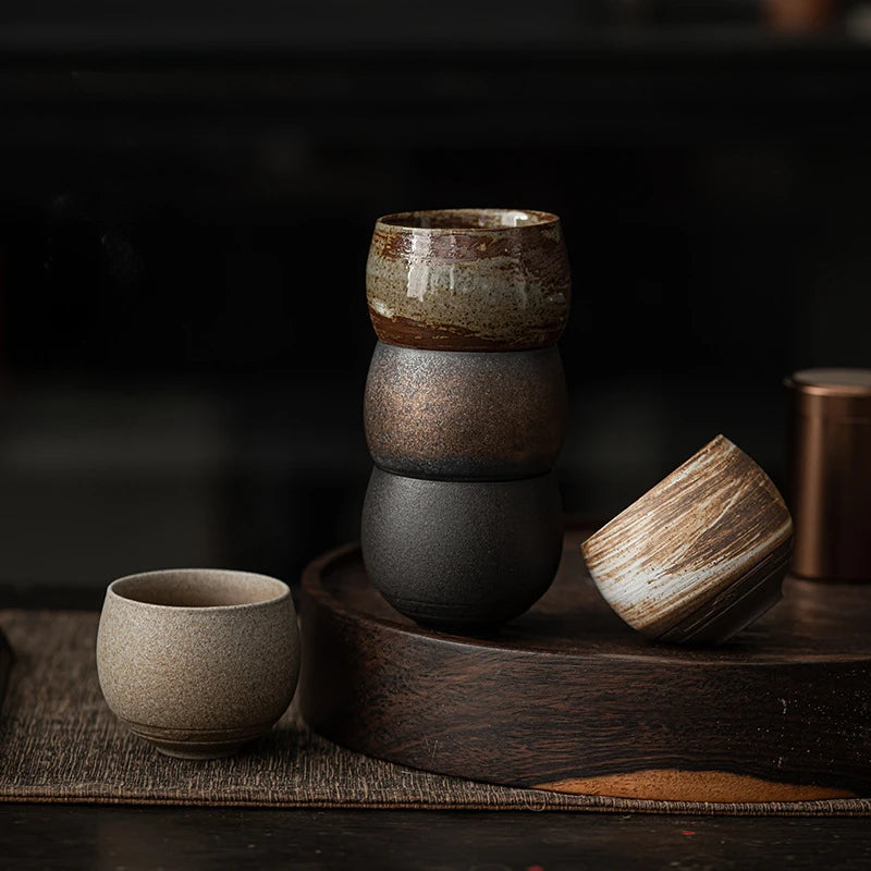 Tasse à thé en céramique style japonaise noir - 80ml Ma Théière
