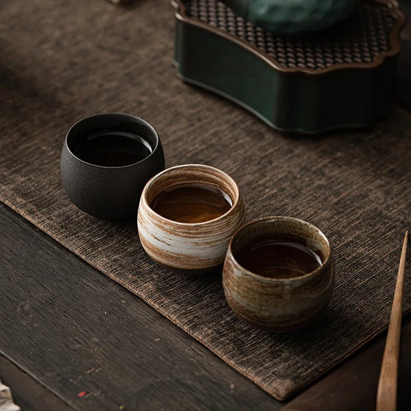 Tasse à thé en céramique style japonaise noir - 80ml Ma Théière