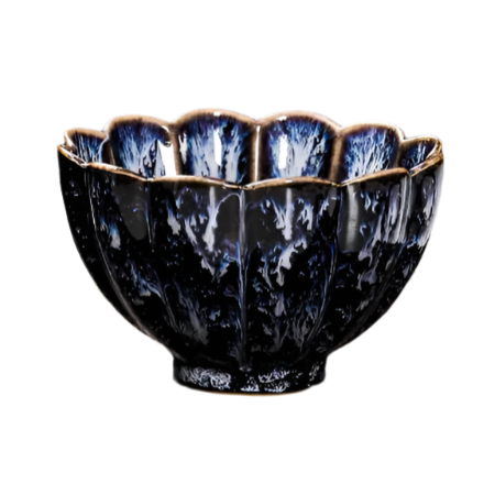 Tasse à thé en porcelaine bleu foncé - 85ML