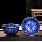 Tasse à thé en porcelaine bleu formefleur- 75ML Ma Théière