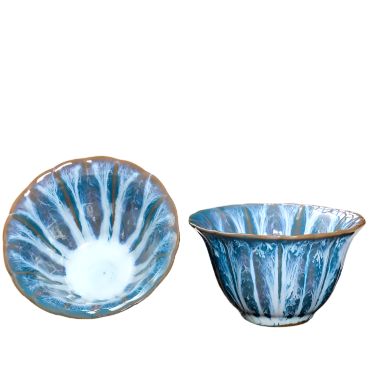 Tasse à thé en porcelaine  bleu mer - 80ML