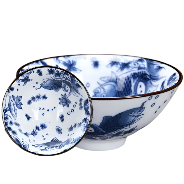 Tasse à thé en porcelaine chinoise bleu et blanc lac - 75ml