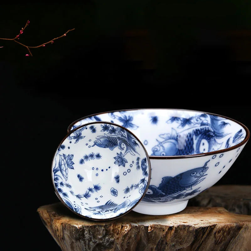 Tasse à thé en porcelaine chinoise bleu et blanc lac - 75ml Ma Théière