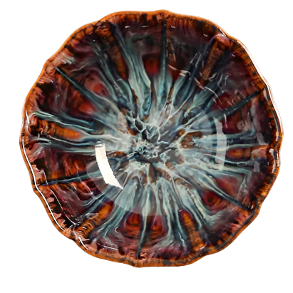 Tasse à thé en porcelaine grise et rouge - 70ML