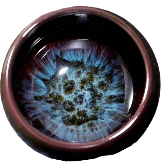 Tasse à thé en porcelaine marron et bleu - 120ML