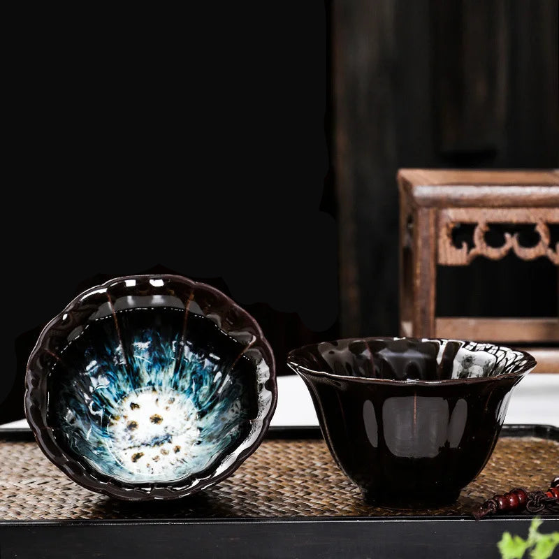 Tasse à thé en porcelaine noir/bleu - 80ML Ma Théière