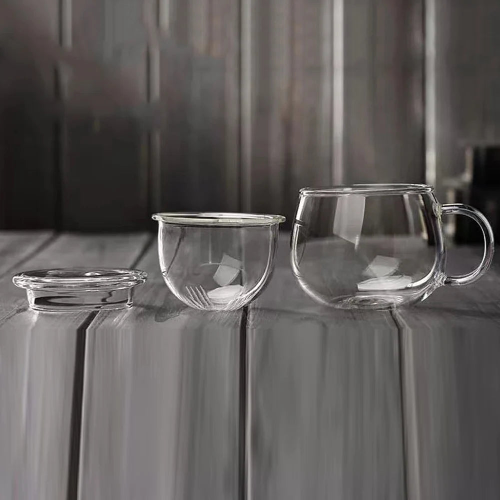 Tasse à thé en verre avec infuseur et couvercle plat - 350ml Ma Théière