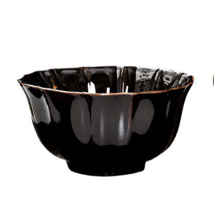 Tasse à thé noire en porcelaine noire  - 75ML