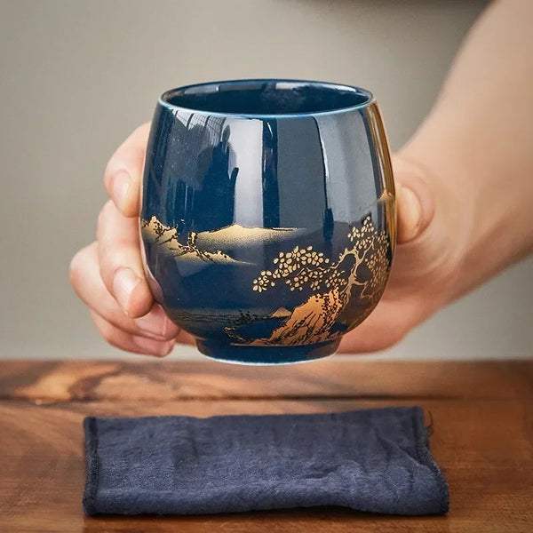 Tasse à thé style japonaise en porcelaine paysage - 180ML Ma Théière