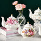 Théière anglaise en porcelaine bleue avec fleurs - 900ML Ma Théière